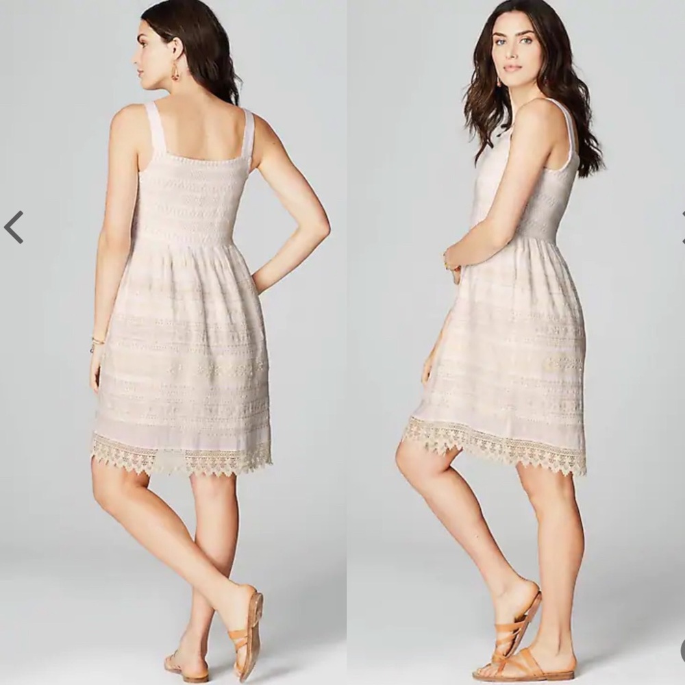 J.Jill Dress Crinkled-Textured Ocean Breeze Embellished Petite Size M New w/Tag - Picture 3 of 9